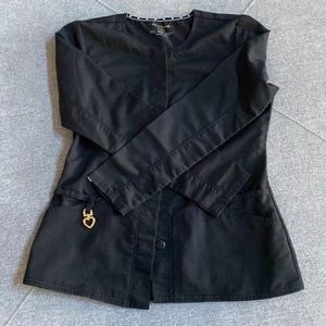 Black nursing scrub jacket